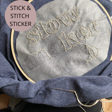 Load image into Gallery viewer, Slow maker club stick and stitch sticker