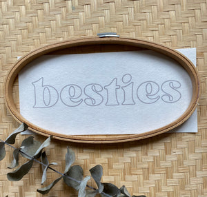 “besties” stick and stitch sticker