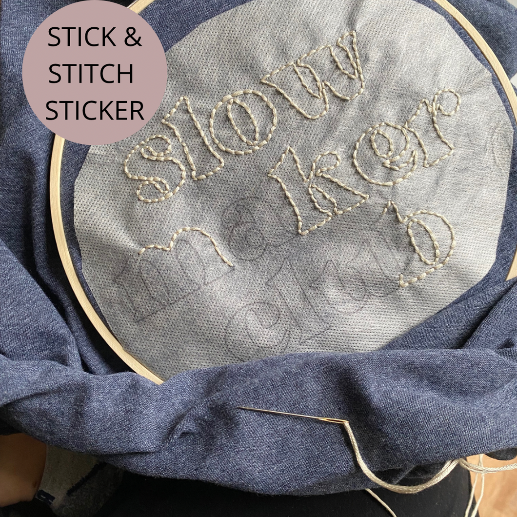 Slow maker club stick and stitch sticker