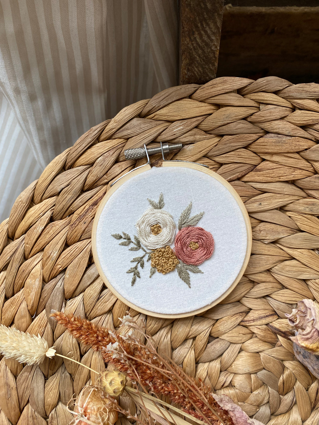 The Edith, finished floral hoop