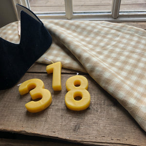 Beeswax number candles