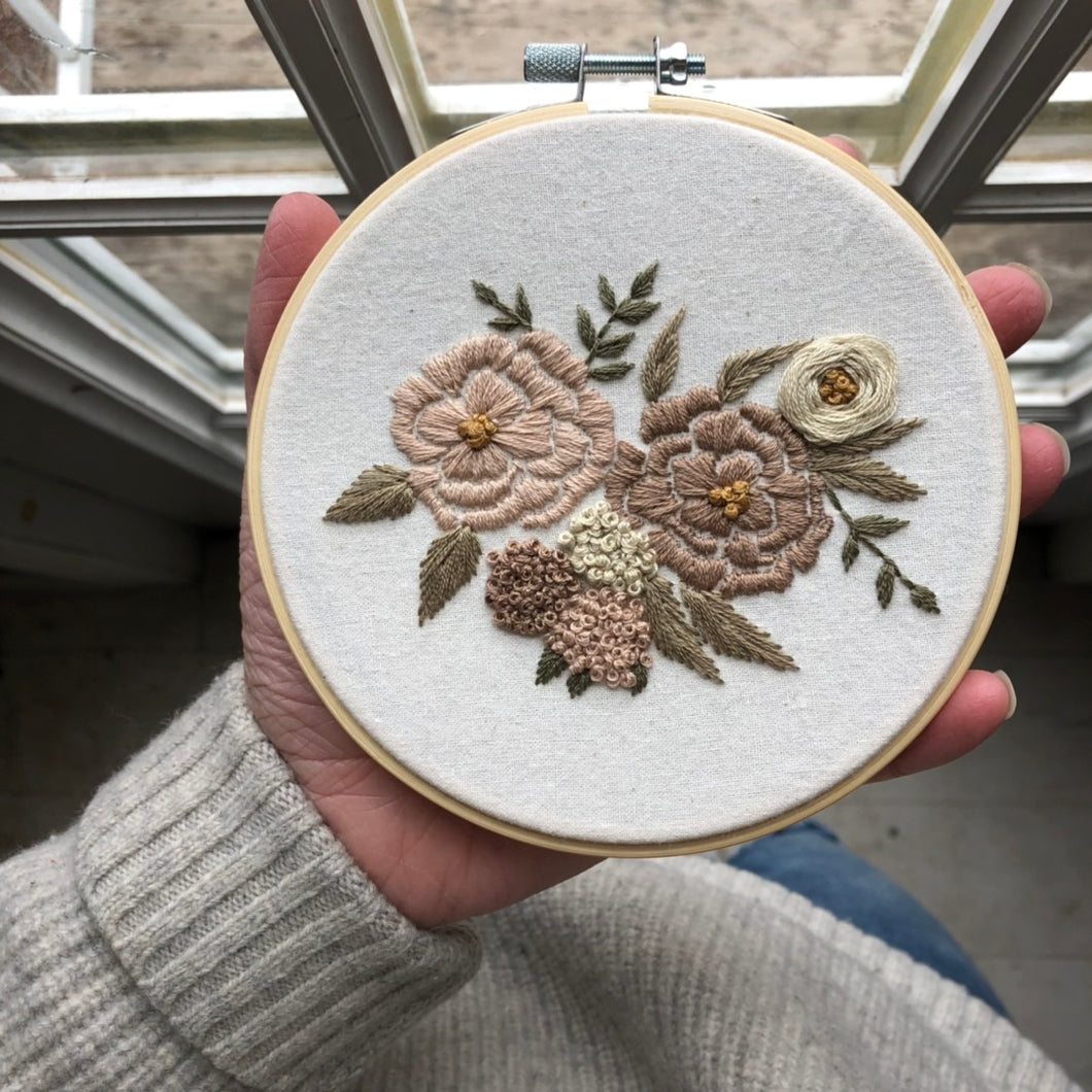 The Lucy, finished floral hoop